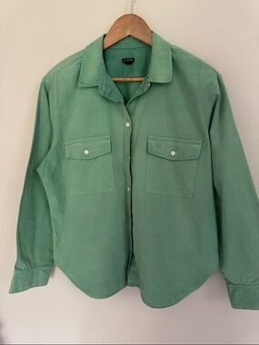 J. Crew Women’s Green Button-Up Shirt